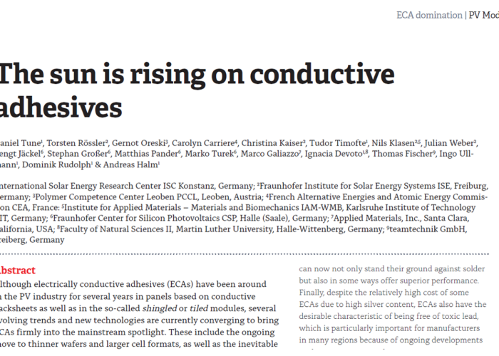 The sun is rising on conductive adhesives