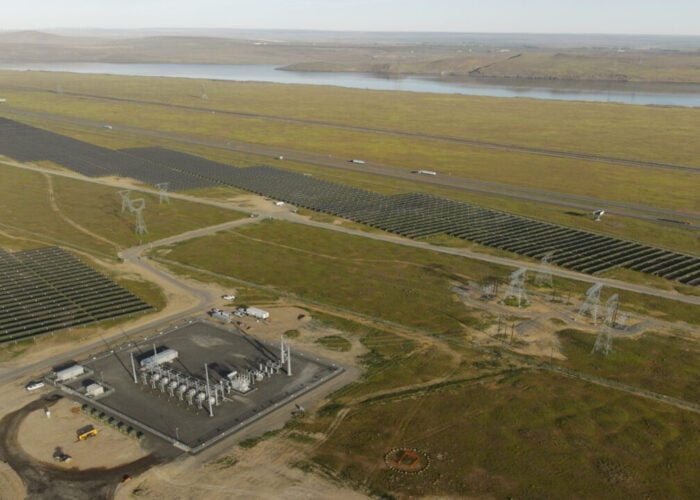 With commercial operations expected to begin later this summer, the project, located in Morrow County west of Boardman, comprises more than 250,000 solar modules. Image: Avangrid.