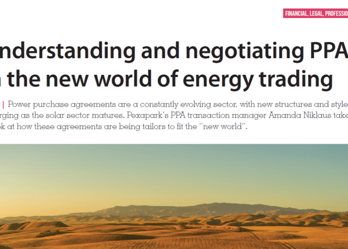 Understanding and negotiating PPA’s in the new world of energy trading