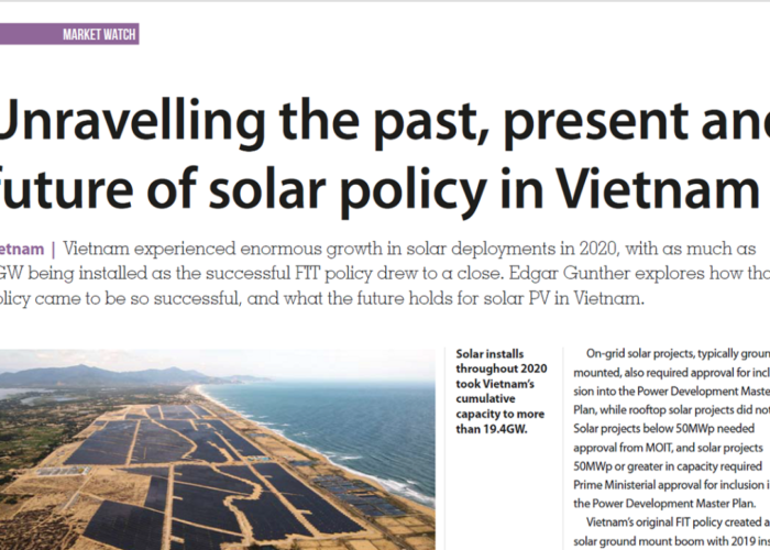 Unravelling the past, present and future of solar policy in Vietnam