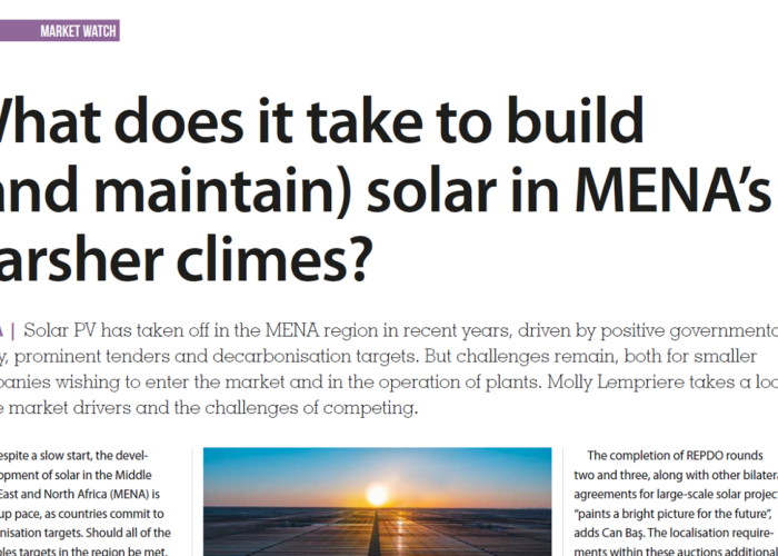 What does it take to build (and maintain) solar in MENA’s harsher climes