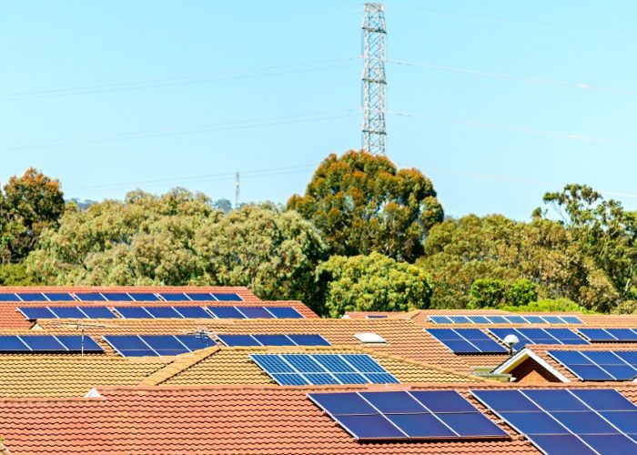 Solar panels installed on the roof