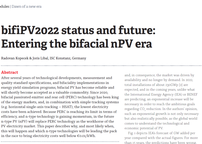 bifiPV2022 status and future
