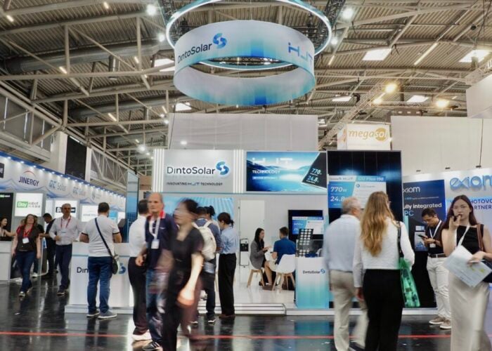 Dinto Solar's booth at Intersolar Europe 2026.