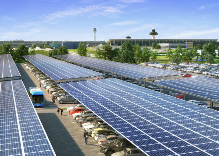 Dominion and the MWAA's solar and storage project will have the largest solar capacity of any project at a US airport. Image: Dominion Energy