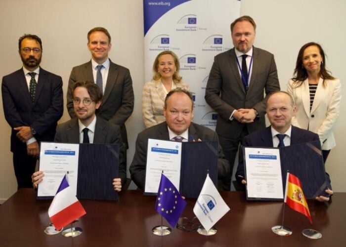 The Spain-France interconnector signing ceremony.
