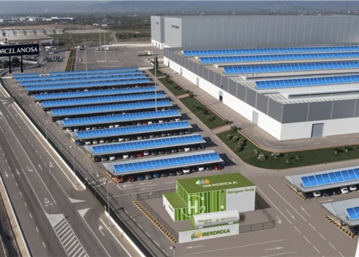 The proposed project would see an electrolyser installed at Porcelonosa's Spanish factory, powered by a solar PV system. Image: Iberdrola.