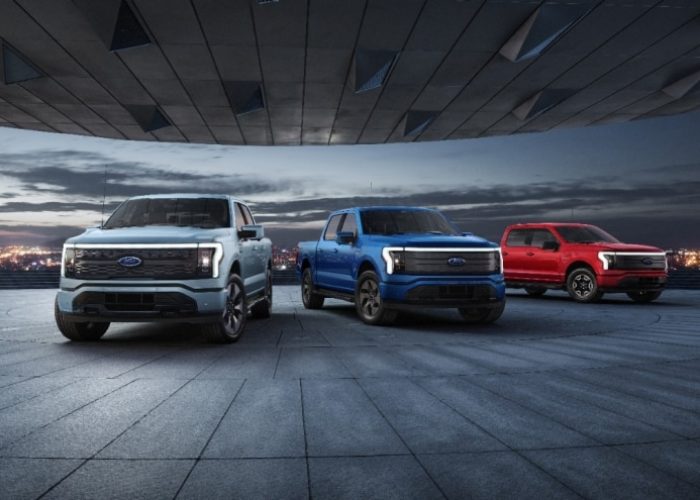 Ford's electric F-150 Lightning truck was unveiled on 19 May. Image: Ford.