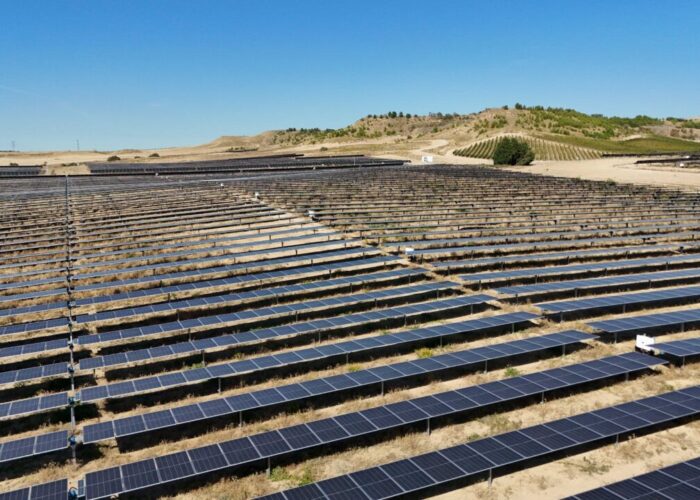 Solar panels at a GES project.