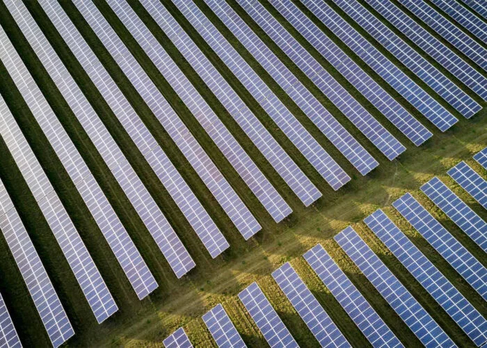 Image of solar modules taken from above.