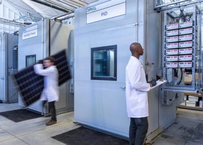 Module testing at a Kiwa PVEL facility.