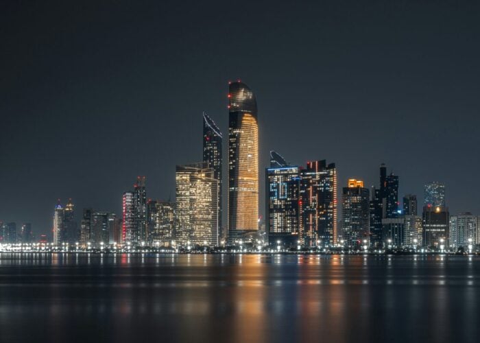 The Abu Dhabi skyline.