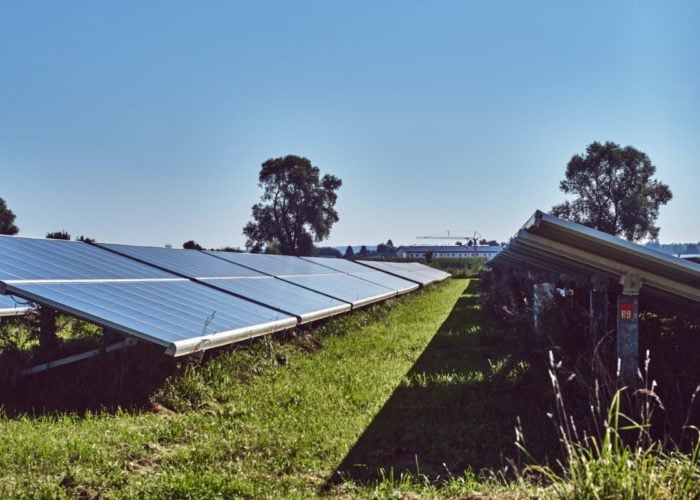 Solar PV module array in field