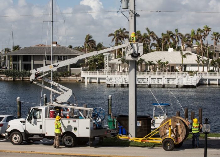 Broward County electrical line repairs continue throughout the area in the aftermath of Hurricane Irma.