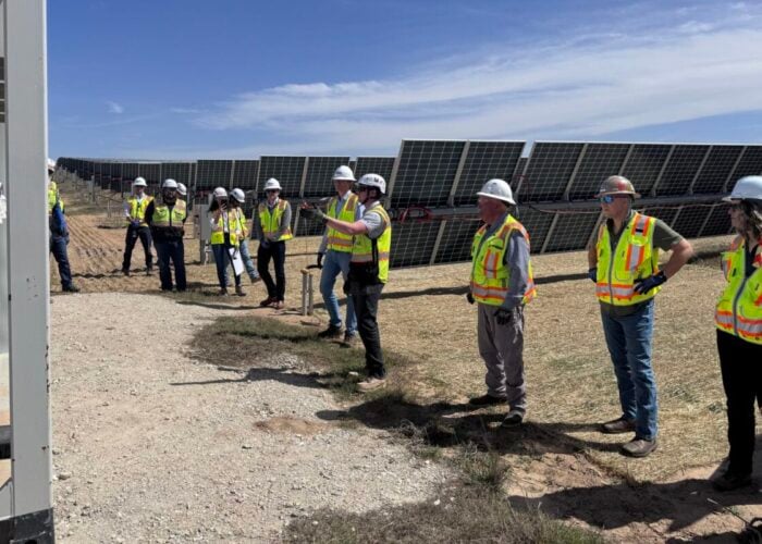RWE CEO Markus Krebber visits the Stoneridge solar-plus-storage project in Texas.