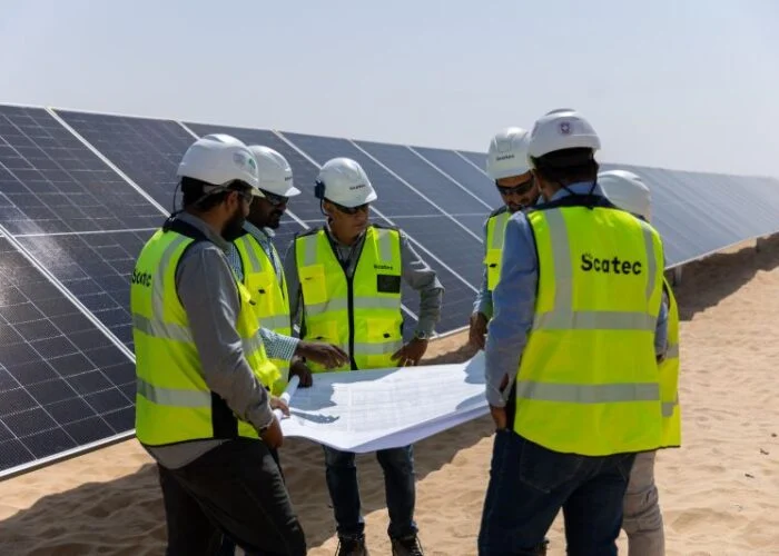 Construction at a Scatec solar project.