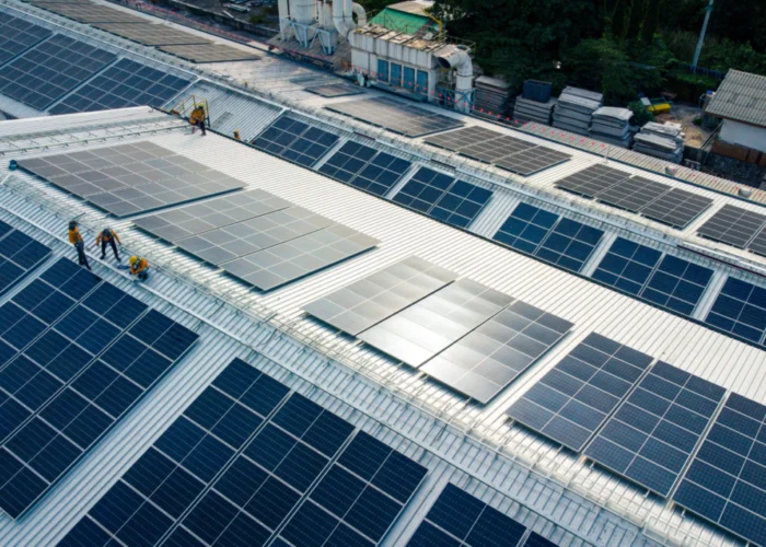 A rooftop solar project.
