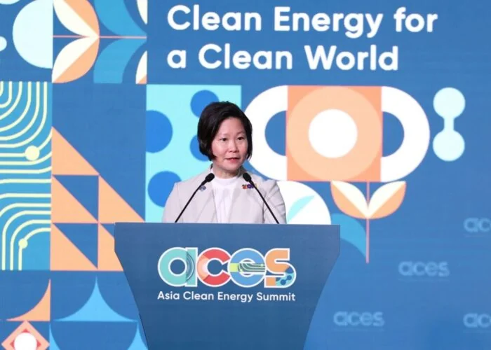Gan Siow Huang speaks at the 2026 Asia Clean Energy Summit.