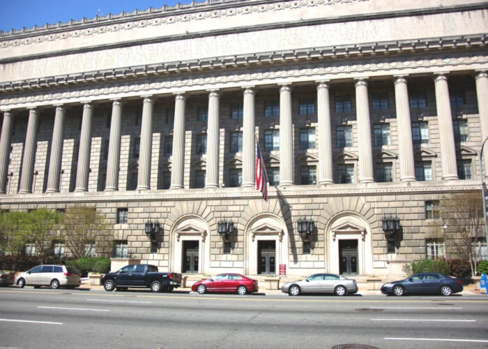 The US Department of Commerce building.